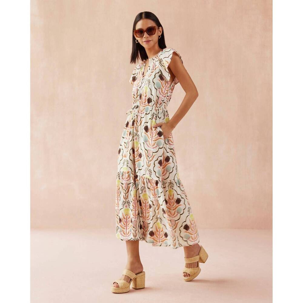 NEW OMIKA cora midi dress in kirini meadow